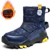 Botas de Nieve para Niñas, Zapatos de Invierno, Botas de Cuero, Botas de Algodón, Algodón Grueso, Cálidas, Terciopelo, Botas Engrosadas de Algodón para Niños