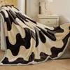 Manta de veludo de leite espessa, manta dupla face de fleece, lençol de cama de fleece de coral, manta de cochilo de peça única para dormitório estudantil