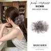 Presilha de cabelo tipo banana de tecido, simples e volumosa, tamanho grande, adequada para o trajeto diário, estilo gentil e despojado, presilha de cabelo vertical de acrílico