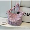 Bolsa Tote de Burbujas de Nube de Moda Grande para Mujer 2026 Nueva Moda Bolsa Cruzada de Algodón Perlado Bolso de Hombro para Viajes