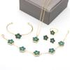 Conjunto de Cinco Peças Cdd Flor de Ameixeira Novo Conjunto de Colar Trevo de Quatro Folhas Dupla Face Exportação E-commerce Transfronteiriço Fornecimento Popular de Joias