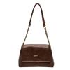 Bolsa feminina transversal casual retrô europeia e americana, nova bolsa de ombro elegante com design de nicho 2024