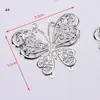 Piezas de Flores de Hierro Metálico, Hojas, Mariposas, Abanicos de Pavo Real, Capullos de Flores, Estilo Antiguo Plateado, Materiales para Accesorios de Cabello Étnicos de DIY