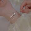 Pulsera de plata esterlina 925 para mujer, pulsera apilada exquisita de nicho de lujo ligero de doble capa, amigas 2023 Nuevo