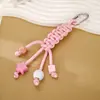 Bolsa de Corda de Nylon Colorida Feita à Mão Pingente de Celular Doce Versátil Estrela Dopamina Pingente com Contas para Mulheres