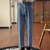 Jeans de Pana de Doble Pliegue Nápoles para Hombre Pierna Recta Pierna Suelta Tacto de Algodón Lavado Pantalones Largos Casuales Hombre