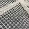 Tela bordada con lentejuelas geométricas y perlas de burbuja ropa de escenario para bodas tela de malla bordada con bordado de cordón de hueso de tubo de cuentas de industria pesada