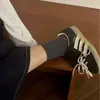 Nuevos Calcetines Holgados de Seda de Morera y Lana para Mujer, Otoño e Invierno con Borde Enrollado, Patrón Oscuro, Estilo Coreano, Versátiles, Calcetines Grises Dulces de Chica Jk