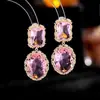Pendientes de gota con forma de corazón de circonita micro pavimentada, de lujo accesible de alta gama, elegantes, para mujer, diseño geométrico de nicho, estilo europeo y americano