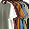 Camiseta Masculina Ami Kaji 320g Pesada Masculina Manga Curta Algodão Branco Puro Gola Redonda Americano Retrô Camiseta Básica Atacado