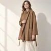 Otoño Invierno 2026 Estilo Coreano Abrigo de Lana Chaqueta Casual para Mujer Abrigo de Lana de Alpaca Doble Cara Estilo Perezoso Abrigo