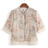 Vestido de verano de mediana edad para mamá, estilo chino, camisa pequeña de verano, elegante traje de camisa, nuevo estilo, top de mediana edad para ancianos, conjunto de dos piezas Guofeng