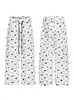 Pantalones de Algodón Gruesos Acolchados con Estampado de Estrellas por Toda la Tela para Mujer, Nuevo Estilo Primavera 2026, Corte Holgado, Pantalones Casuales Rectos Cálidos