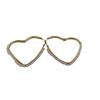 Pendientes Transfronterizos de Acero de Titanio con Corazón Incrustado de Diamantes, Pendientes Huecos Simples con Forma de Corazón de Acero Inoxidable Estilo Ins con Corazón Incrustado de Diamantes