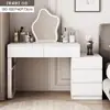 Tocador con cajones integrados, mesa de maquillaje para dormitorio, escritorio de maquillaje de lujo ligero, escritorio de estudio simple, mueble de almacenamiento para el hogar