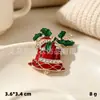 Broche de Corona Incrustado de Pedrería Decoración de Caja de Regalo Esmalte Muñeco de Nieve Navideño Accesorio para Suéter de Mujer Aleación Floral