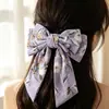 Pinza para el pelo con lazo grande de perlas y cinta floral de moda para mujer, accesorio para el pelo de chica coreana de primavera