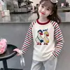 Ropa interior térmica de forro polar para niñas, cuello redondo, otoño invierno, nueva, elegante, tallas mediana y grande, para niños, cálida, con estilo, top de manga larga para niñas
