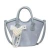 Bolso de Cubo de Mano de Alta Gama para Mujer 2025 Verano Nuevo Encaje Perla Bolso de Hombro Pequeño Versátil Moderno Bolso de Hombro de Moda
