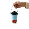 Funda de Lona para Taza de Té con Leche Logo Imprimible Alta Calidad Bolso Pequeño de Algodón Exquisito Regalo de Mano Bolsa de Lona Venta al por Mayor