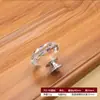 Maçaneta de Porta de Armário de Mobiliário Maçaneta de Cristal 40mm Vidro Diamante Transparente Moderna de Furo Único Redonda para Gaveta com Incrustação de Diamante