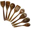 Utensilios de cocina de madera de olivo espátula cuchara para sopa colador pala para saltear pala de madera pala para sartén antiadherente juego de cucharas para fideos
