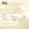 Pulsera de Plata de Ley S925 con Zirconia en Forma de Lazo para Mujer, Estilo Lujo Ligero, Diseño de Nicho, Pulsera Dulce y Exquisita, Moda Nuevo Estilo