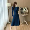 2026 Novo Estilo Outono Francês de Alta Qualidade Vestido de Tricô Base Camada Feminino Outono e Inverno Petite Vestido de Lã