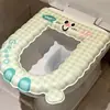 Cojín de Asiento de Inodoro de Dibujos Animados, Engrosado, Impermeable, Limpiable con Toallita, Apto para Todas las Estaciones, Uso Doméstico, No Lavable, Almohadilla Adhesiva para Asiento de Inodoro