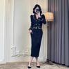 Vestido francês de outono e inverno temperamento socialite único super bonito filha rica pequeno estilo perfumado vestido preto crianças