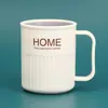 Taza de lavado creativa de dos tonos para uso doméstico, vaso de plástico para cepillado de dientes y enjuague con asa, vaso de agua de doble capa, vaso para cepillo de dientes, vaso para parejas