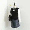 Uniforme Jk Cardigan de Punto al por Mayor Chaqueta Básica para Mujer Otoño e Invierno Estilo Preppy Chaqueta de Punto Cuello en V