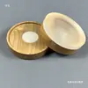 Pantalla táctil LED base de madera maciza iluminada inalámbrica redonda DIY adorno de luz nocturna acrílico cristal pantalla almohadilla de luz