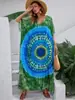 Tiro Real Transfronterizo Secado Rápido Posicionamiento Estampada Blusa de Playa Vestido Largo Vacaciones Camisa Protectora Solar Suelta Bikini Mousse