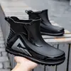 Botas de Lluvia Transfronterizas Botas de Lluvia para Hombre Impermeables Antideslizantes Resistentes Zapatos de Agua para Pesca para Llevar al Aire Libre Cocina Exterior Zapatos de Goma de Trabajo de Suela Gruesa