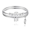 Pulsera Atrapasueños de Cobre Blanco de Tres Vidas Tres Mundos Más Vendida Moda Femenina Pulsera Hueca Retro de Tres Anillos Regalo de Cumpleaños