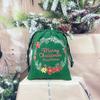 Bolsa de franela navideña con bolsillo para guardar dulces, ideal para Nochebuena, con forma de galleta de manzana