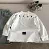 Sudadera para Niños Primavera y Otoño 2026 Nuevo Estilo Camiseta Infantil Cuello Redondo Top Casual Holgado Camisa Básica Camiseta de Moda para Niños