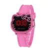 Venta caliente niños lindo kt gato LED escuela primaria reloj moda impermeable niñas coreano dibujos animados reloj electrónico