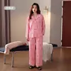 2026 Pijamas Nuevos para Mujer, Primavera y Otoño, Algodón Puro, Manga Larga, Tacto de Alta Gama, Tallas Grandes para Madres de Mediana Edad, Conjunto de Ropa de Casa 100% Algodón