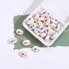 Encantador cordón de cuentas con forma de gato y lazo, cerámica vidriada al aceite, agujero recto, material para joyería DIY, pulsera, collar, cuentas sueltas, accesorios