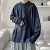 Estilo Old Money, cuello Henley, camiseta de punto de manga larga para hombre, colección de otoño, limpia y de buen ajuste, capa interior informal o capa base