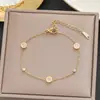 Centenas de Pulseiras Meichen Europeias e Americanas Ouro 18K Não Desbota Aço Titânio Femininas Simples e Versáteis Ins Personalizadas Moda Joias de Mão
