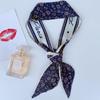 Cachecol de Fita Fino Estreito com Borda Chanfrada Pequeno Feminino Estilo Coreano Primavera e Verão Novo Cachecol Longo Faixa de Cabelo Cachecol Decorativo Impresso em Ambos os Lados