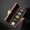 Cinco Tazas de Té Famosas de Horno en una Caja de Regalo, Tazas de Té Domésticas de Horno Ru de Gama Alta, Tazas para Beber Té, Juegos de Té, Tazas de Maestro, Artículos de Regalo