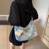 Bolso de mano estilo coreano para mujer, estilo retro europeo y americano, de color sólido, de gran capacidad, para el otoño de 2024