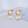 Brincos de Zircônia Coloridos Fofos de Elfo Série de Desenhos Animados Transfronteiriços Brincos de Tarraxa para Mulheres Piercing de Orelha Moderno Venda por Atacado