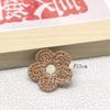 Lindos Accesorios de Dibujos Animados Accesorios Flor Pegatinas de Tela Decorativas DIY Tejido a Mano Bicolor Flor de Cinco Hojas Pegatinas de Tela Tejida