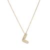 Nuevos Accesorios Collar Moda Transfronteriza Simple Largo Gema Cobre Zircón Cadena Hueso de Serpiente Letra Az Colgante Normcore