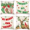 Funda de almohada navideña más vendida transfronteriza con estampado festivo de Papá Noel, funda de almohada para decoración del hogar, venta al por mayor directa del fabricante